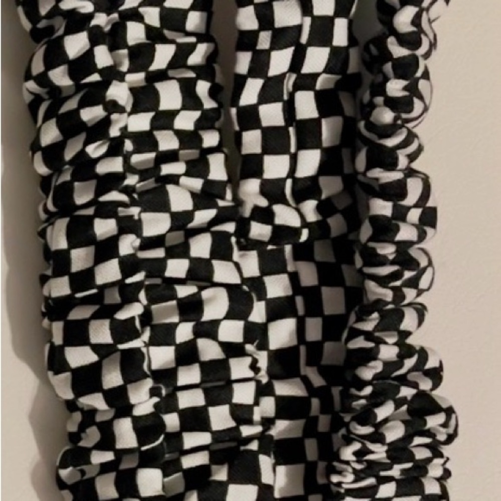 Black and White Checkered Lanyard